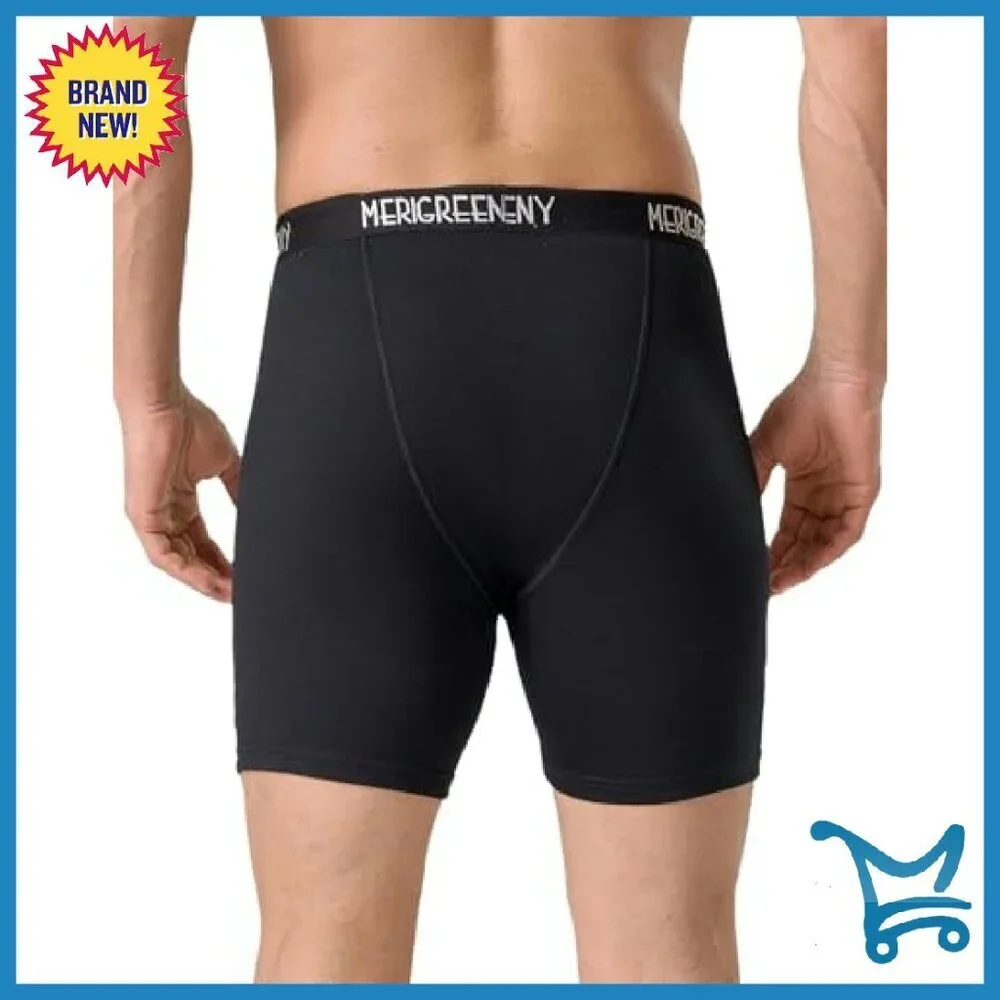Men's 100% Merino Wool Boxer Briefs - Breathable Moisture-Wicking Underwear